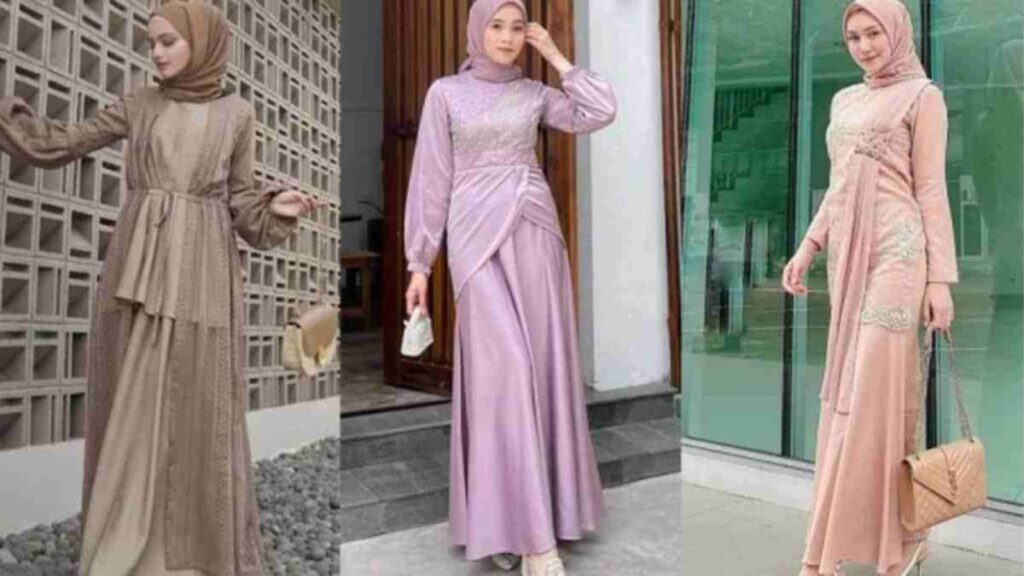 Gamis Brokat Satin Layer