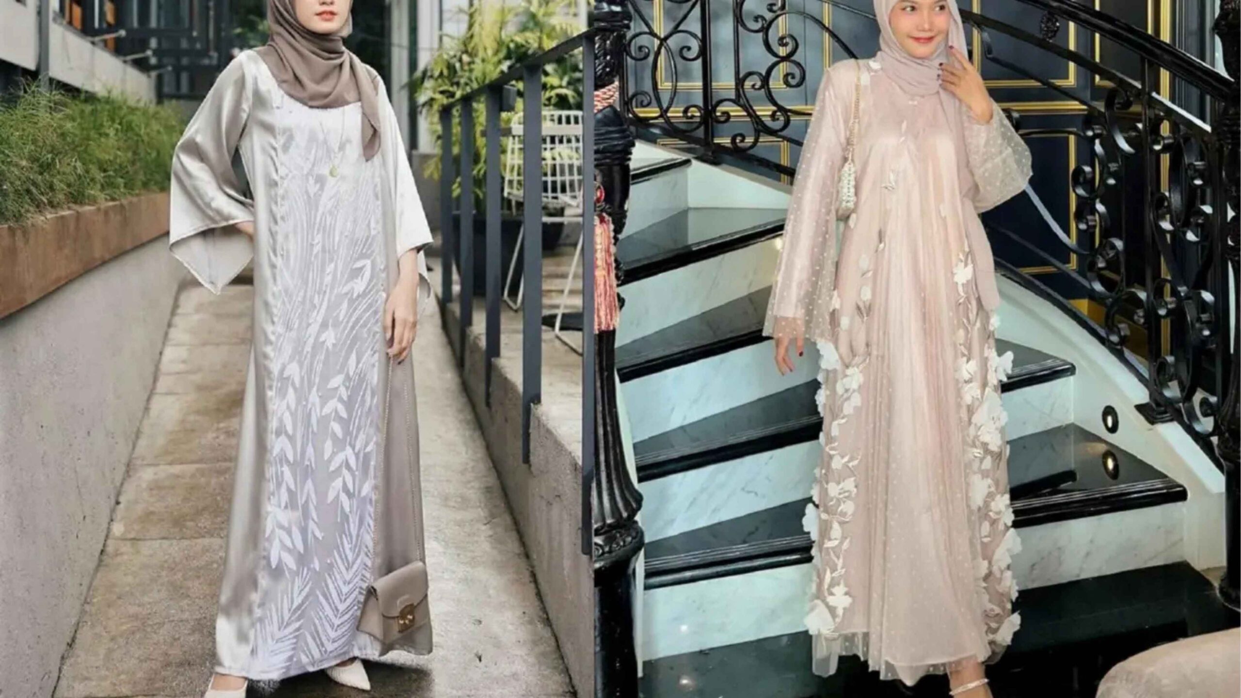 Gamis Brokat Satin Layer